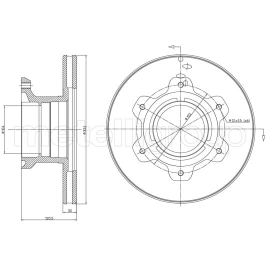 231679 Metelli Тормозной диск для Mercedes Vario
