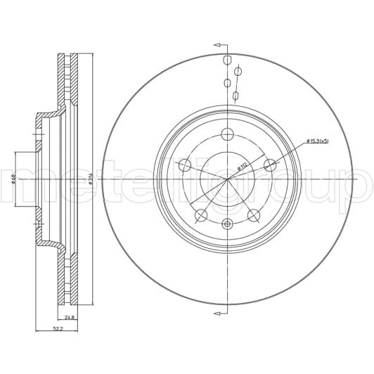 23-0917C Metelli Тормозной диск