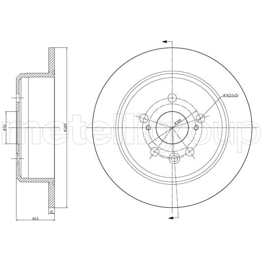 231672c Metelli Тормозной диск