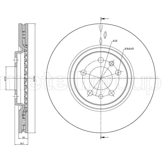 23-0906C Metelli Гальмівний диск