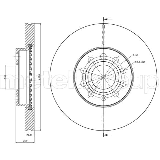 23-0734C Metelli Тормозной диск