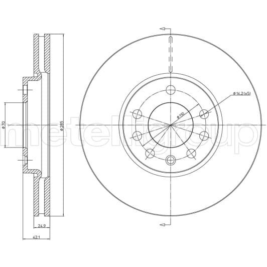 23-0608C Metelli Гальмівний диск