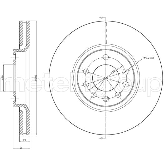 23-0681C Metelli Гальмівний диск