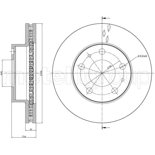 23-0885C Metelli Гальмівний диск