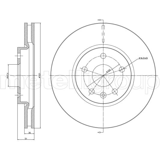 23-1005C Metelli Гальмівний диск