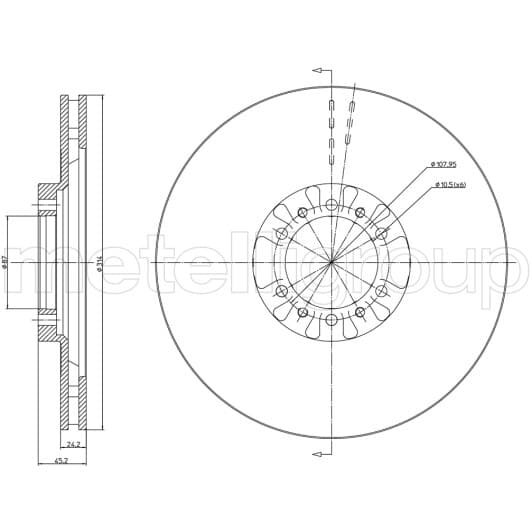 23-0709 Metelli Тормозной диск