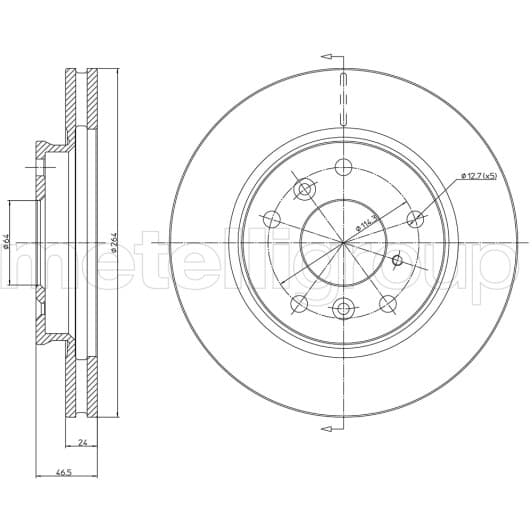 23-0274 Metelli Тормозной диск