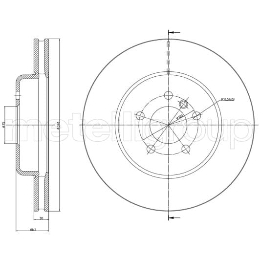 23-1268C Metelli Тормозной диск