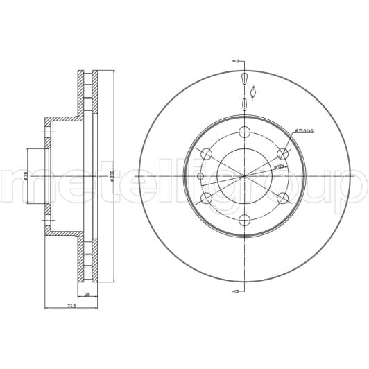23-0913C Metelli Гальмівний диск