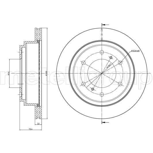 23-0778C Metelli Тормозной диск для Mitsubishi Pajero