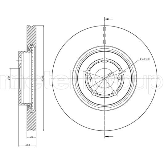 23-0854C Metelli Гальмівний диск для Toyota Avensis