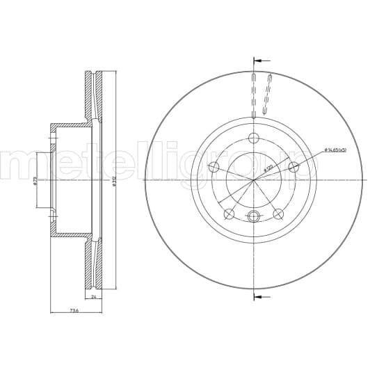 23-0986C Metelli Тормозной диск