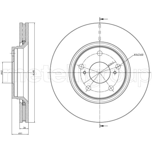 23-0978C Metelli Гальмівний диск