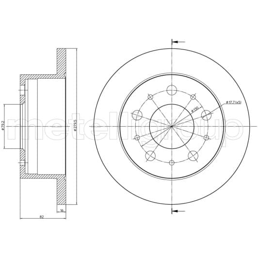 23-0732 Metelli Тормозной диск