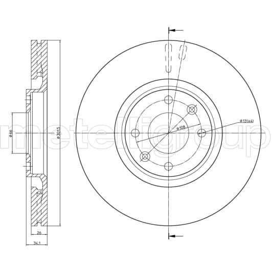 23-0751C Metelli Тормозной диск