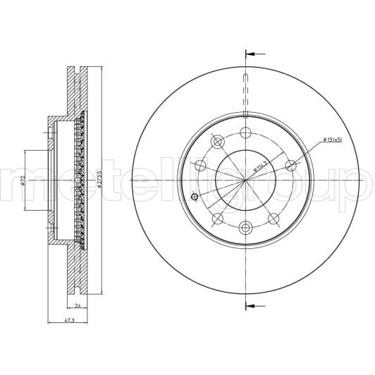 23-0901C Metelli Гальмівний диск