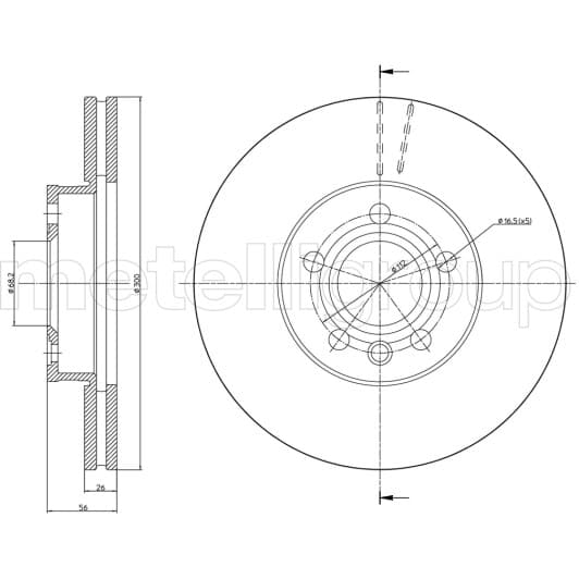 23-0736C Metelli Тормозной диск