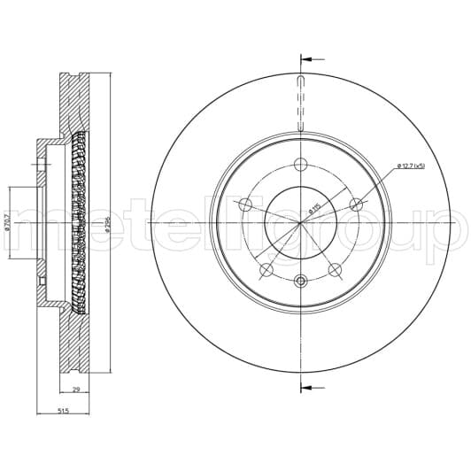 23-0894C Metelli Гальмівний диск