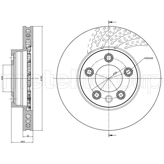 23-0919C Metelli Тормозной диск