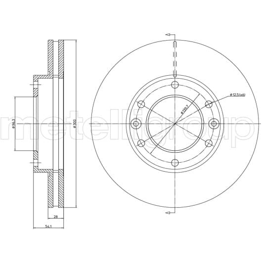23-1174C Metelli Гальмівний диск