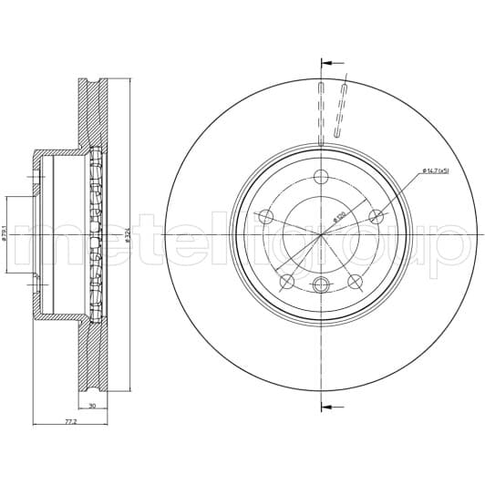 23-0805C Metelli Гальмівний диск