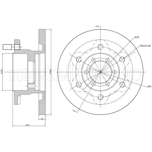 23-0481 Metelli Гальмівний диск для Iveco Daily II