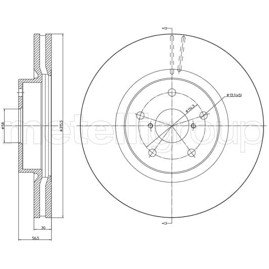 23-1646C Metelli Тормозной диск для Subaru Tribeca