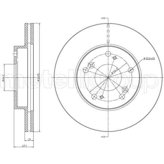 23-1082C Metelli Тормозной диск