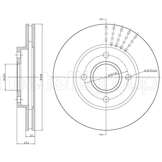 230476C Metelli Гальмівний диск