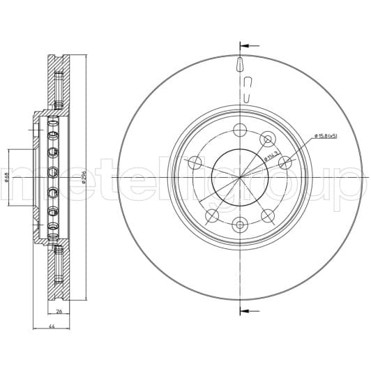 23-0942C Metelli Тормозной диск