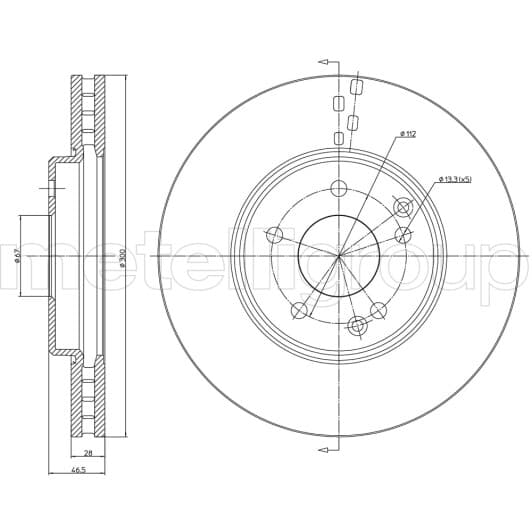 23-0753C Metelli Тормозной диск