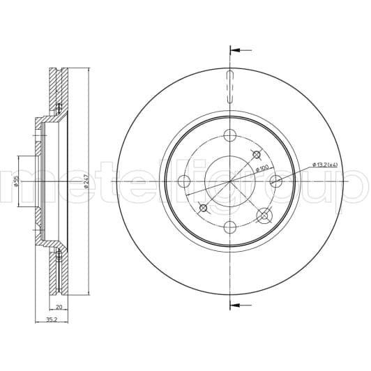 230834C Metelli Тормозной диск