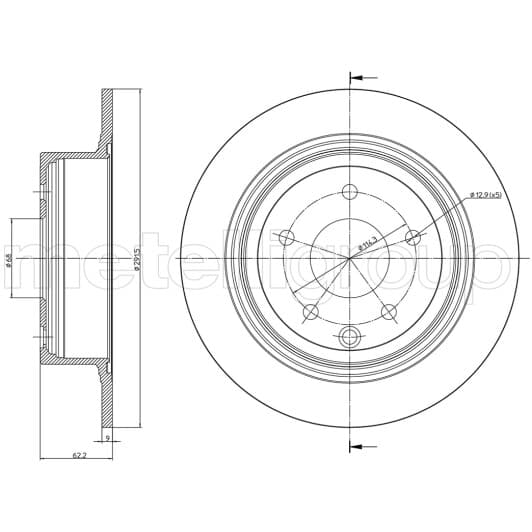 23-0903C Metelli Тормозной диск