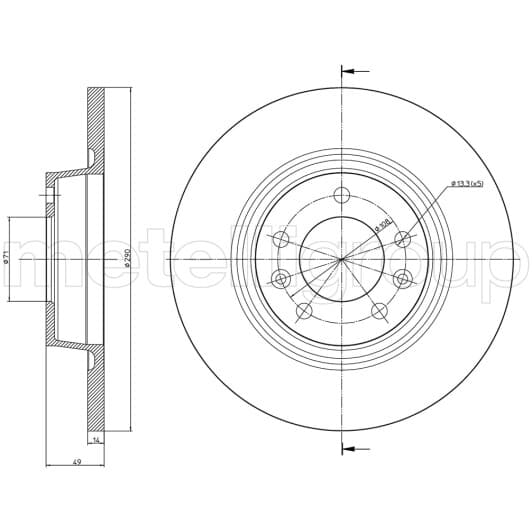 23-0888C Metelli Тормозной диск