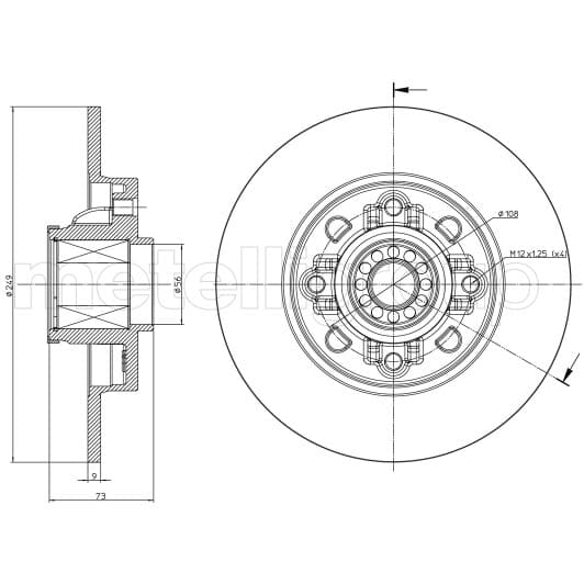 23-1394 Metelli Гальмівний диск