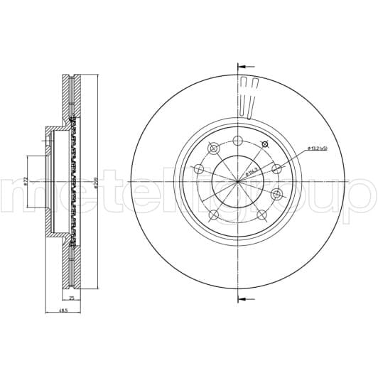 23-0984C Metelli Тормозной диск для Mazda 6
