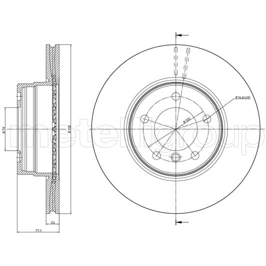 23-0809C Metelli Гальмівний диск для BMW 5 Series