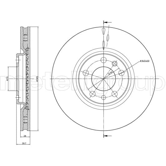 23-0861C Metelli Тормозной диск