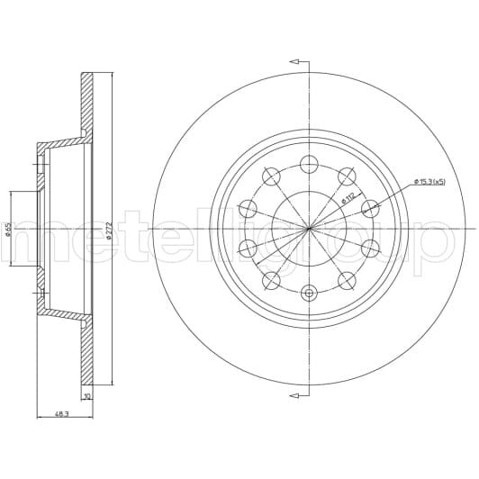 23-1248C Metelli Тормозной диск