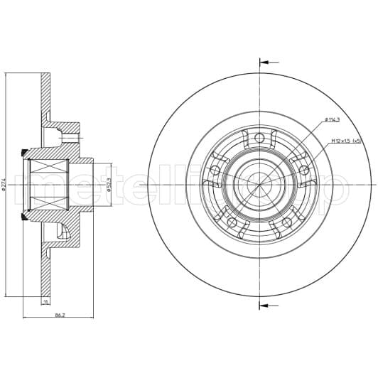 23-1232 Metelli Тормозной диск