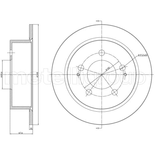 231561C Metelli Тормозной диск