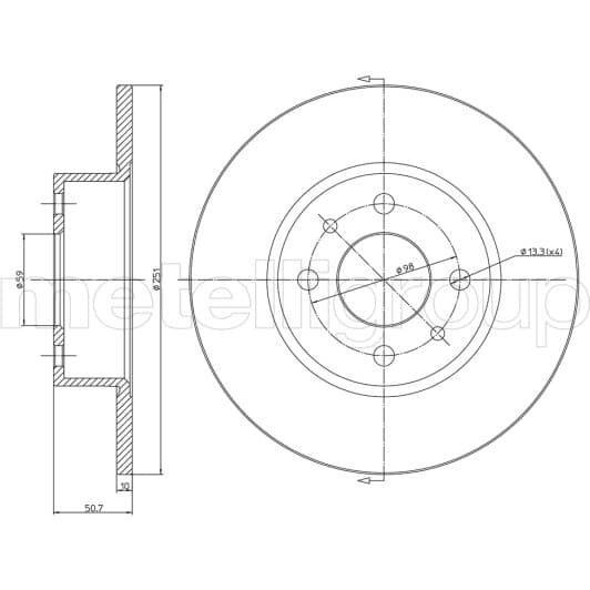 230193C Metelli Тормозной диск