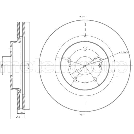 23-0966C Metelli Гальмівний диск для Suzuki Grand Vitara