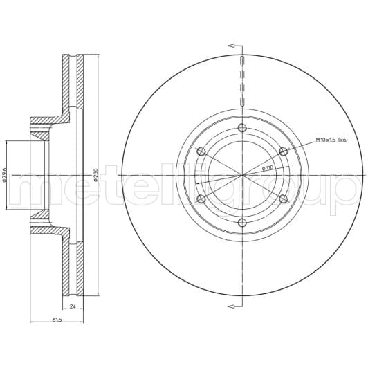 23-0499C Metelli Тормозной диск