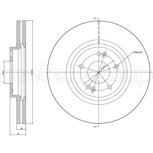 23-0900C Metelli Тормозной диск