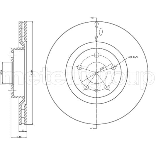 230183C Metelli Гальмівний диск
