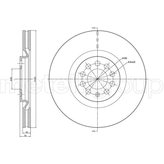 23-0706C Metelli Тормозной диск
