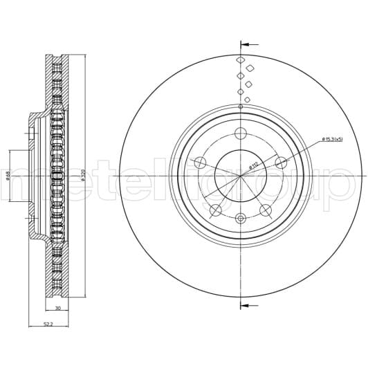 23-1031C Metelli Тормозной диск