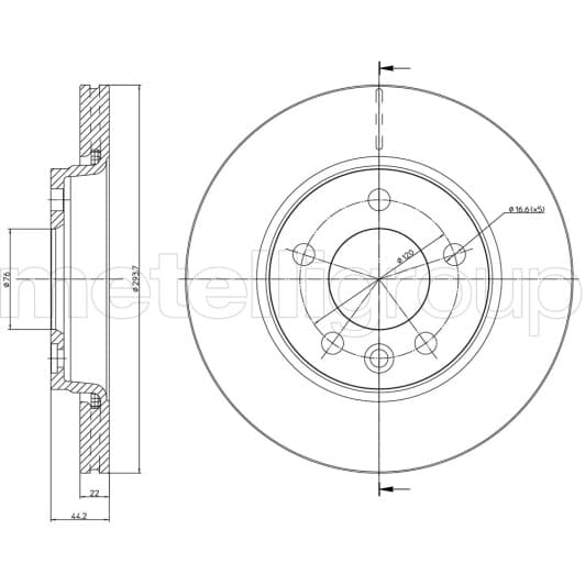 23-0728 Metelli Тормозной диск