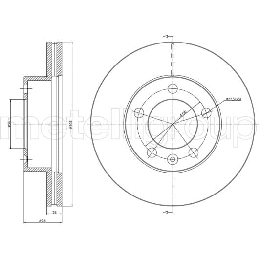 23-1286C Metelli Тормозной диск